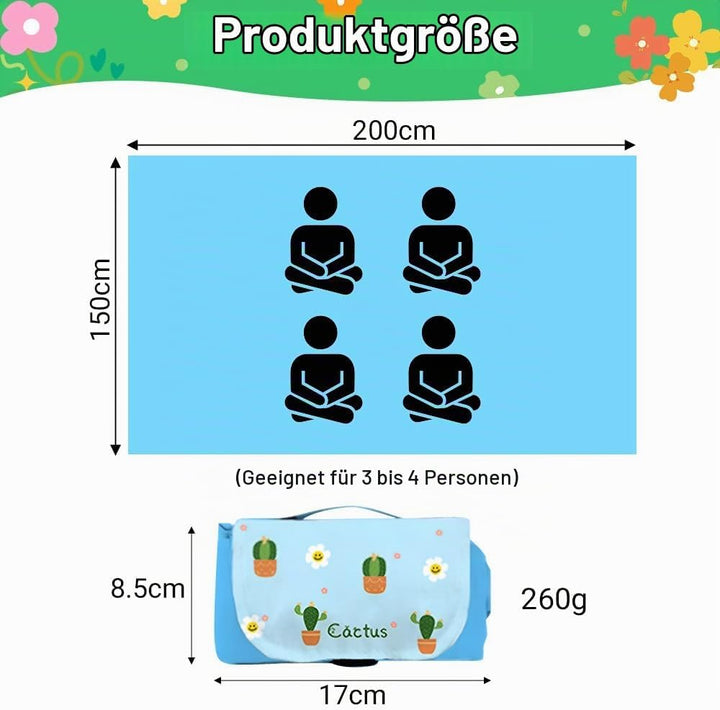 Picknickdecke wasserdicht, 150 x 200 cm Mini picknickdecke, Wasserdicht und schmutzabweisend, Ultral