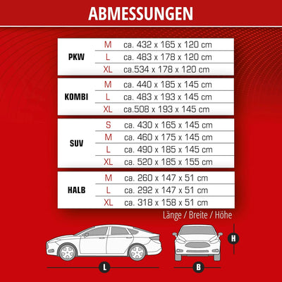 Walser Abdeckplane Auto All Weather Light, Abdeckplane wasserdicht, 100% wetterfeste Auto Abdeckplan