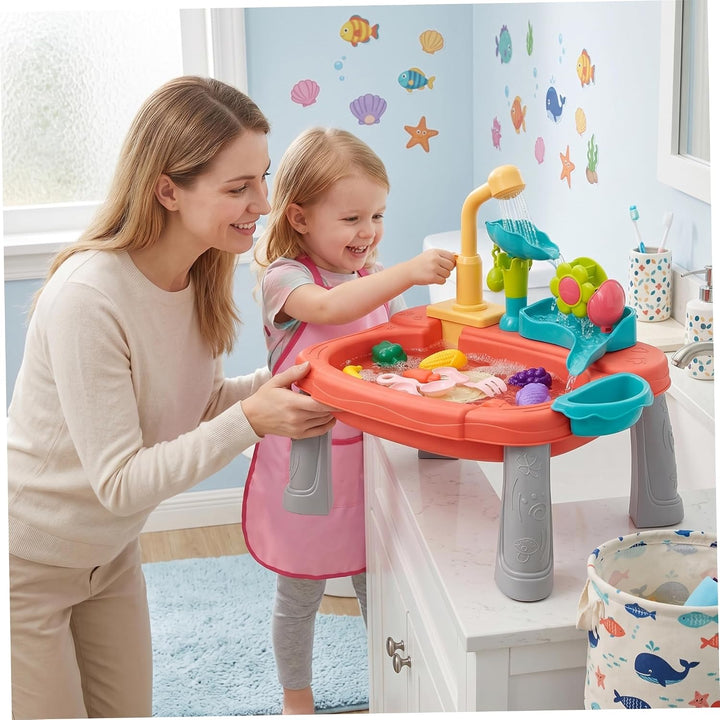Spielspüle mit fliessendem Wasser, lustiges Baby-Wassertisch, Waschen und Angeln, Rollenspiel-Set fü