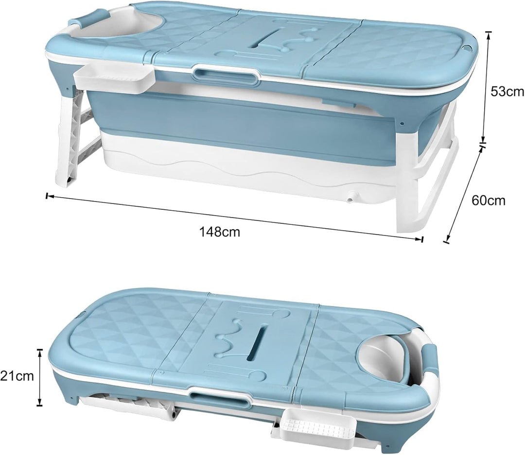 Froadp Faltbare Badewanne Erwachsene Foldable Bathtub mit Abnehmbarem Abdeckung Mobile Tragbare Falt