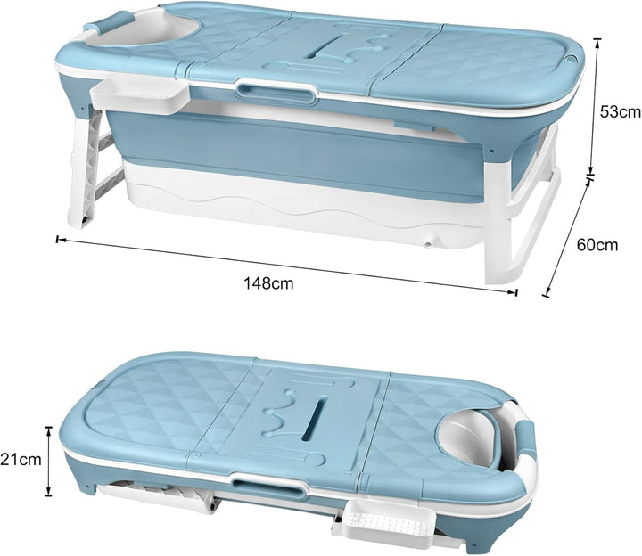 Froadp Faltbare Badewanne Erwachsene Foldable Bathtub mit Abnehmbarem Abdeckung Mobile Tragbare Falt