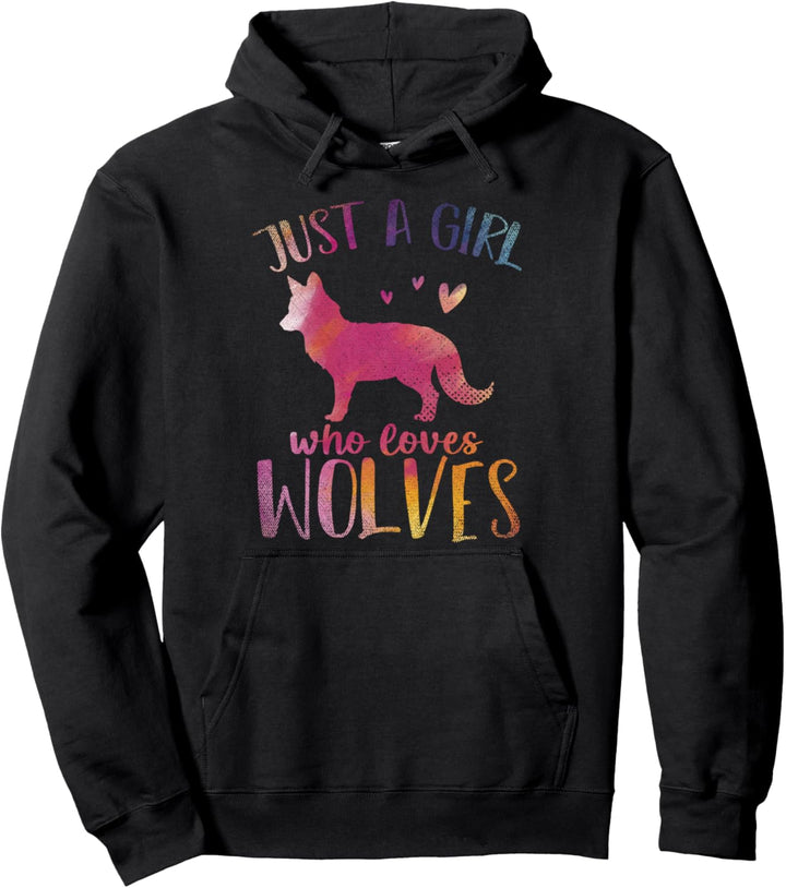 Nur ein Mädchen das Wölfe liebt Raubtier Wald Tier Wolf Pullover Hoodie