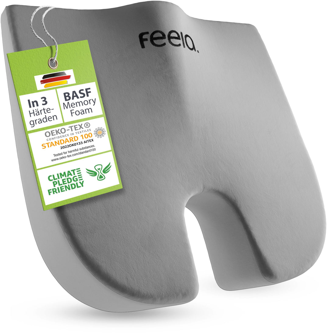 feela.® Orthopädisches Keilkissen [3 Härtegrade] – Memory Foam Haltungskorrektur für mehr Sitzkomfor