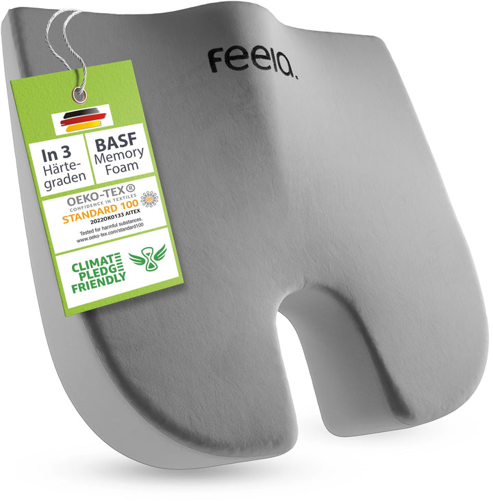 feela.® Orthopädisches Keilkissen [3 Härtegrade] – Memory Foam Haltungskorrektur für mehr Sitzkomfor