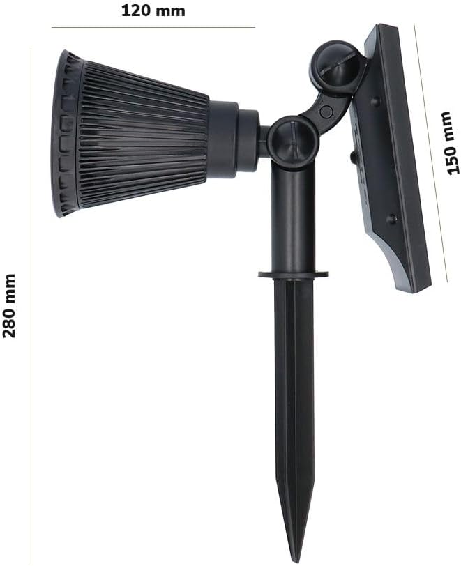 HOFTRONIC - Solar Gartenstrahler Bend IP65 Wasserdicht 6000K Gartenleuchte LED Solarlampen für Ausse