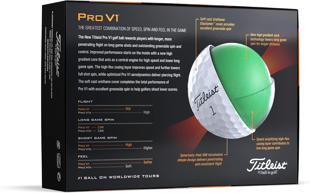 Titleist Pro V1 Golf, Erwachsene, Unisex, Weiss, 12 Kugeln