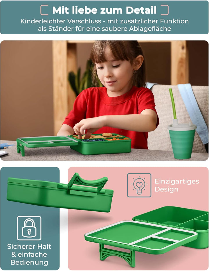 My Vesperbox® Brotdose für Kinder mit Fächern Liv [MADE IN GERMANY] - Lunchbox mit Trennfächern - Be