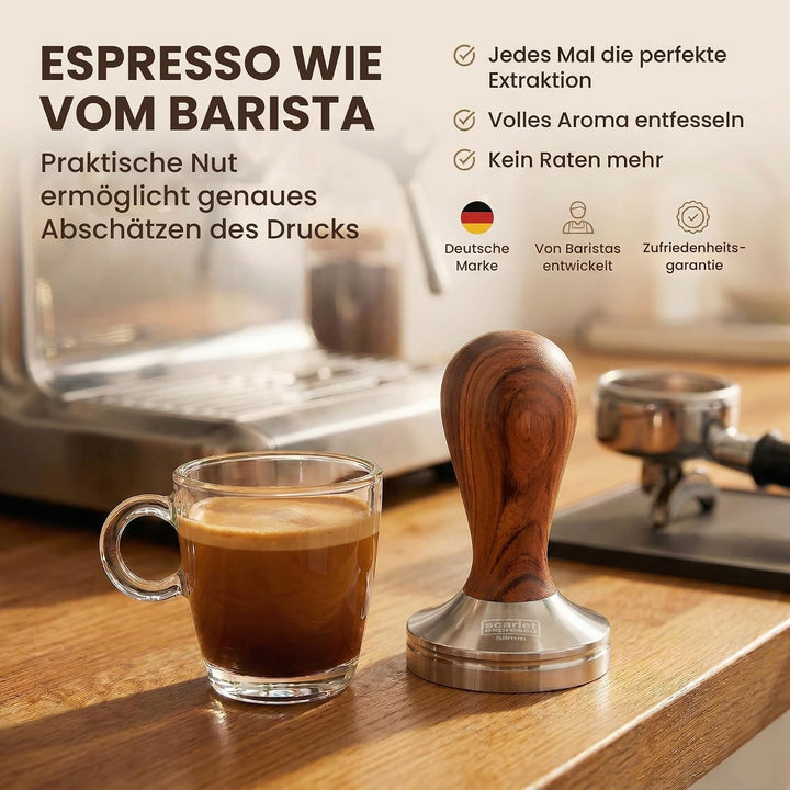 scarlet espresso | Kaffee Tamper »Classic« – Espresso Tamper mit Edelholzgriff für präzisen Anpressd