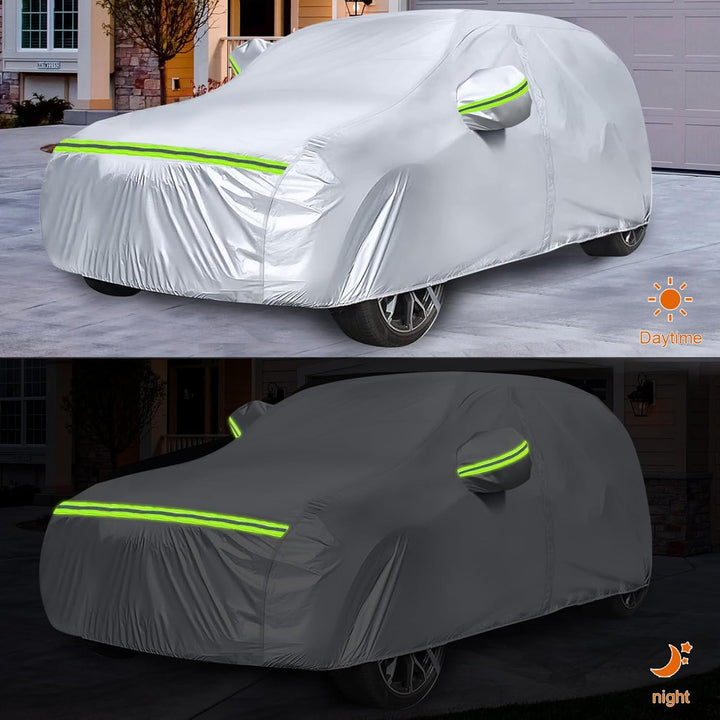 Autoabdeckung Wasserdicht Passend für Mini Cooper 3 Türer 2000-2024, Silber Vollgarage Autoplane mit