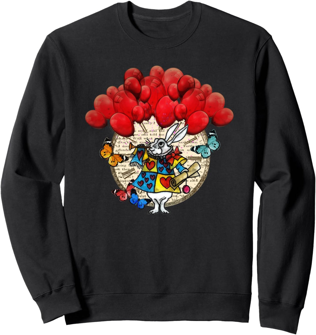 White Rabbit Celebration Time - Alice in Wonderland Sweatshirt