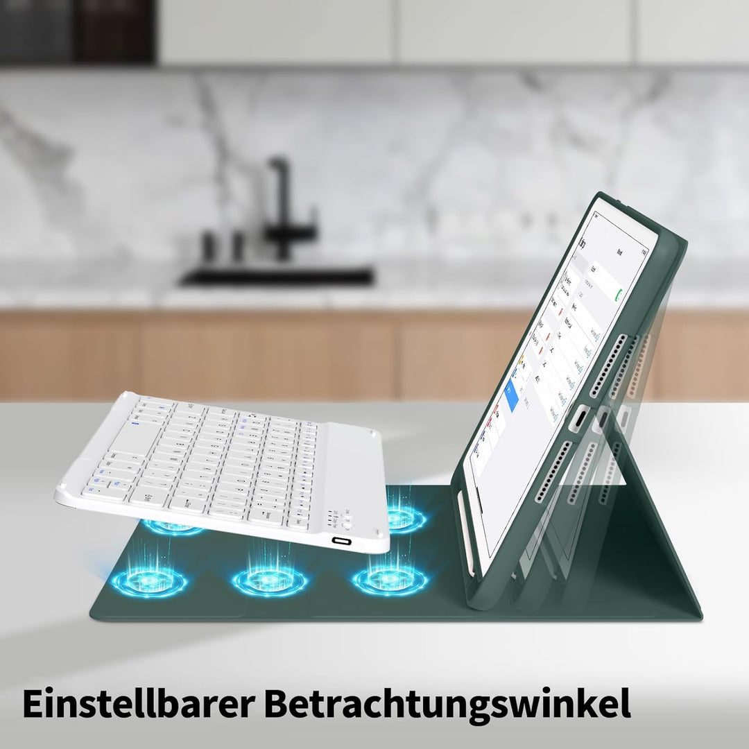 Tastatur Hülle für iPad 9. Generation / 8. Generation / 7.Generation 10,2 Zoll, Magnetisch Abnehmbar