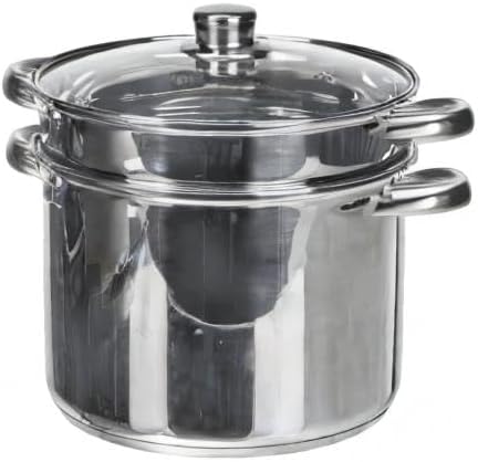 Crealys 504626 Pastatopf mit Glasdeckel, 8 l, 24 cm
