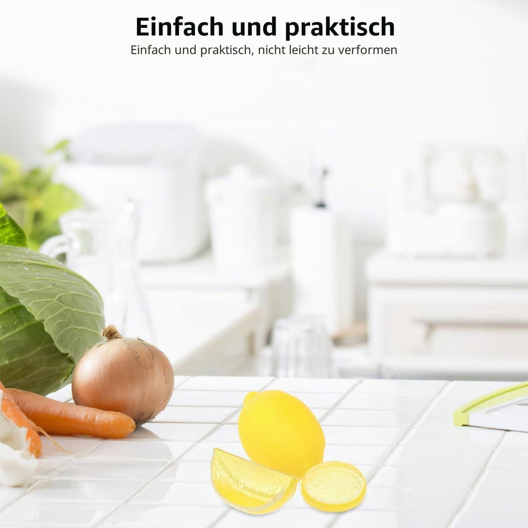 21 Stück Künstliche Zitronen und Scheiben: Deko Obst für Fotografie - Lebensechte Plastikfrüchte für
