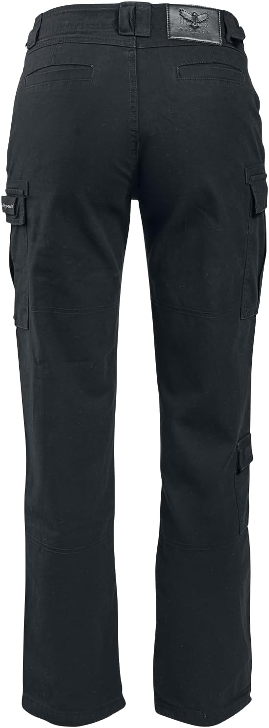 Black Premium by EMP Damen Schwarze Cargoshose mit seitliche Einschubtaschen und Gesässtaschen 27W /