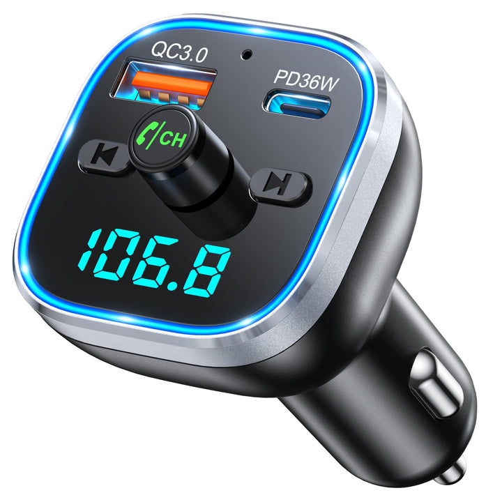 Mohard Bluetooth Adapter Auto, 54W [PD & QC 3.0] Schnellladung FM Transmitter Auto Bluetooth, Freisp