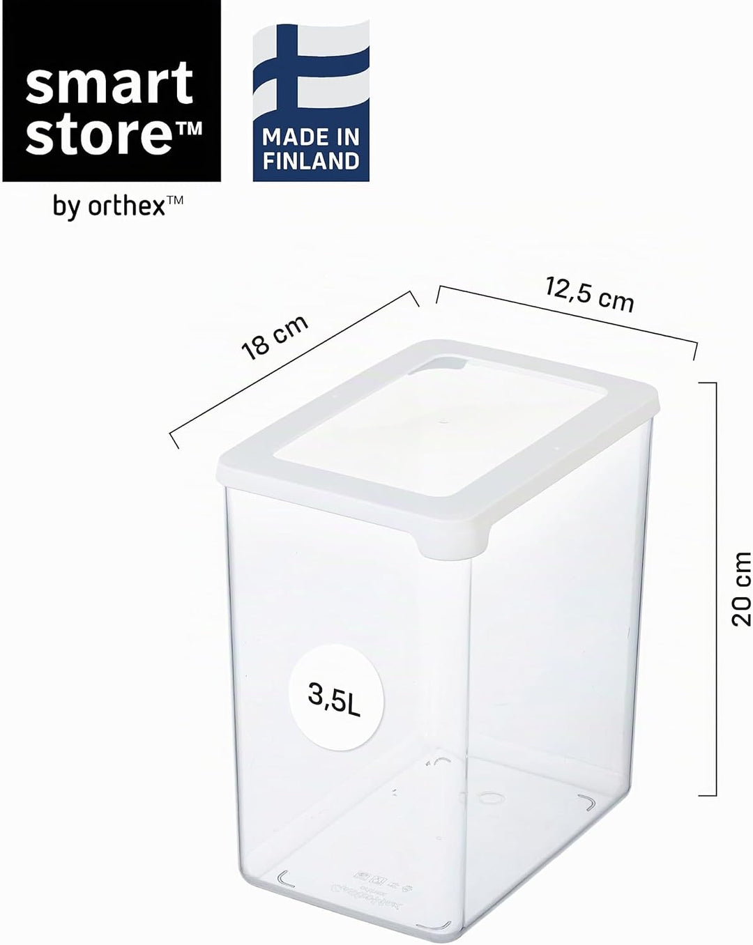 SmartStore Vorratsdosen 3,5L – 4er Set - 20% bio-basiertes Plastik Aufbewahrungsbox mit Deckel, BPA-