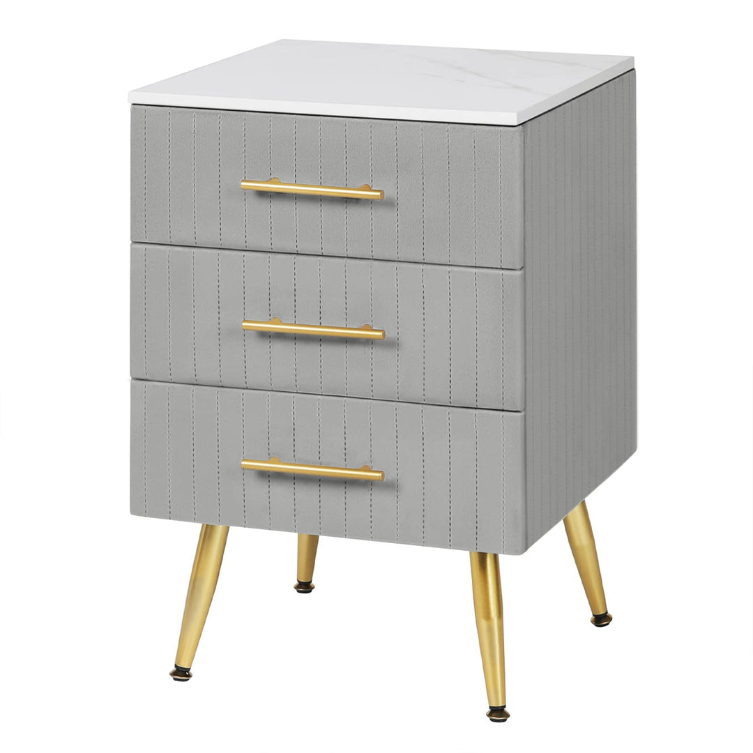 WOLTU Nachttisch Nachtschrank für Boxspringbett, 3 Schubladen aus Massivholz, Kommode mit Schubladen