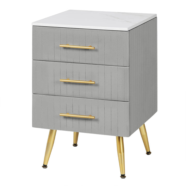 WOLTU Nachttisch Nachtschrank für Boxspringbett, 3 Schubladen aus Massivholz, Kommode mit Schubladen