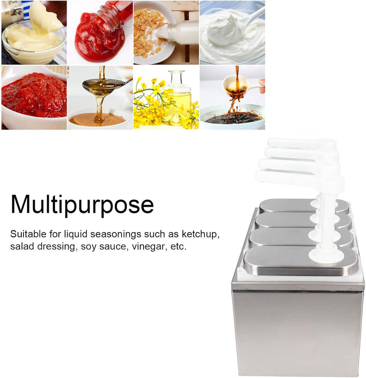 Saucenspender, 1 l, Sossenspender Pumpe, mit Sockel, Abnehmbar, für Ketchup, Salatdressing, Sojasauc
