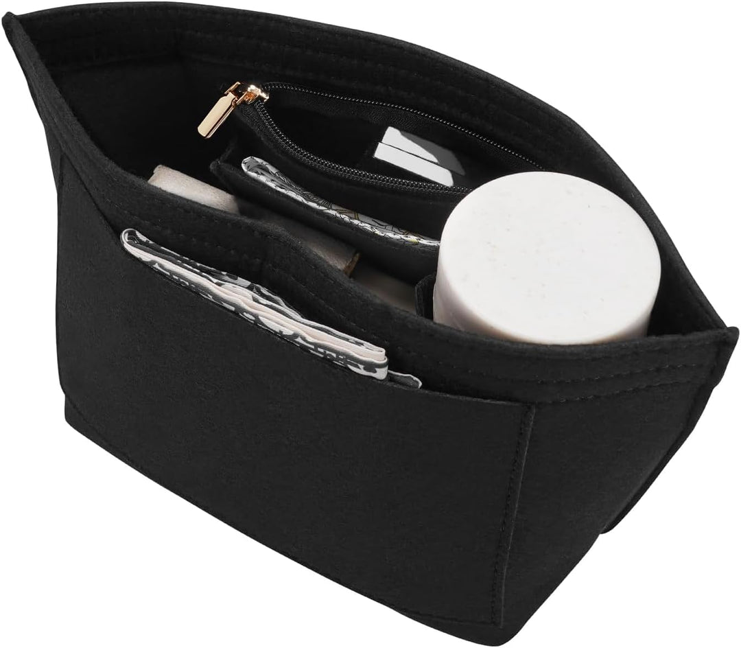 LOUKAYCCI Filz-Organizer-Handtascheneinsatz für Longchamp Le Pliage M, Grösse M, Schwarz