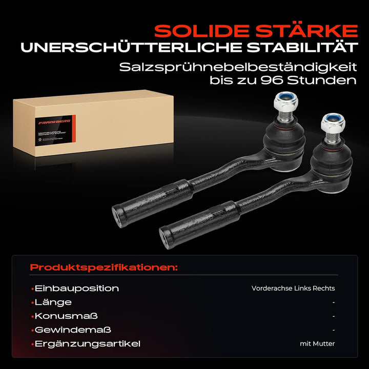 Frankberg 2x Spurstange Vorne Links und Rechts Kompatibel mit S-Klasse W220 C215 1998-2006 SL R129 R