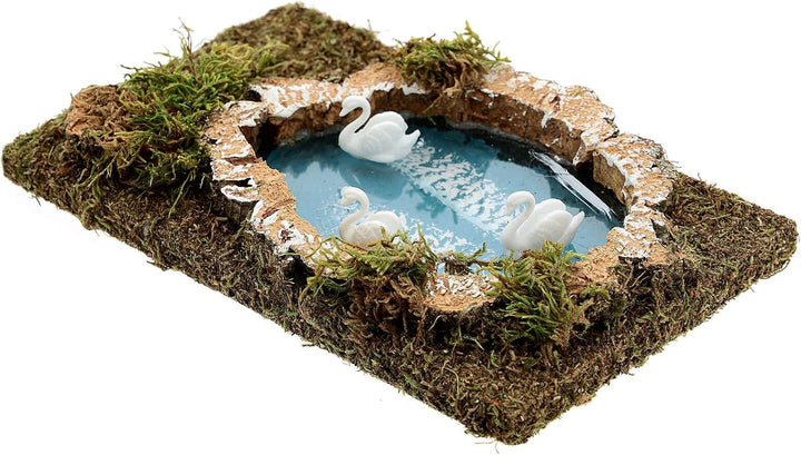 Holyart See mit Schwänen für Krippe 20x13 cm