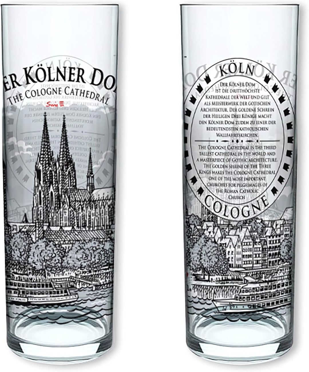 3forCologne Kölschglas-Mix | 6er Pack je 0,2ml | Et Kölsches Grundgesetzt & Kölner Dom | Biergläser,