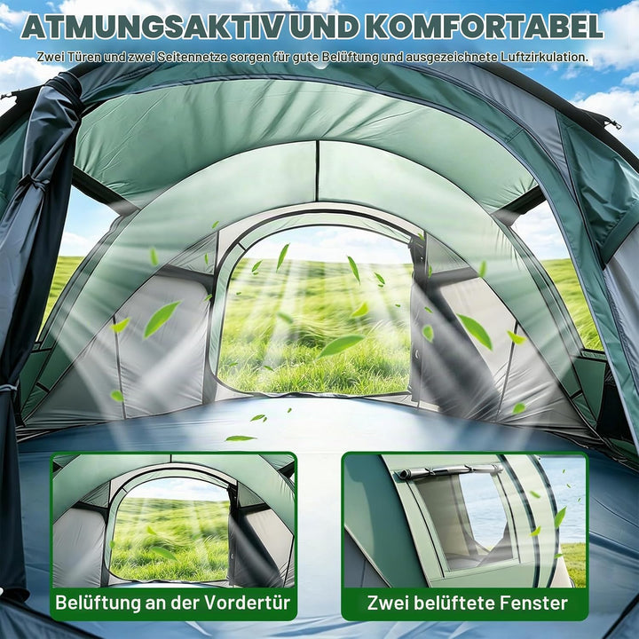 Camping Zelt, Pop Up Zelt 4-5 Personen, Automatisches Aufstellzelt in 3 Sekunden, Wurfzelte Wasserdi