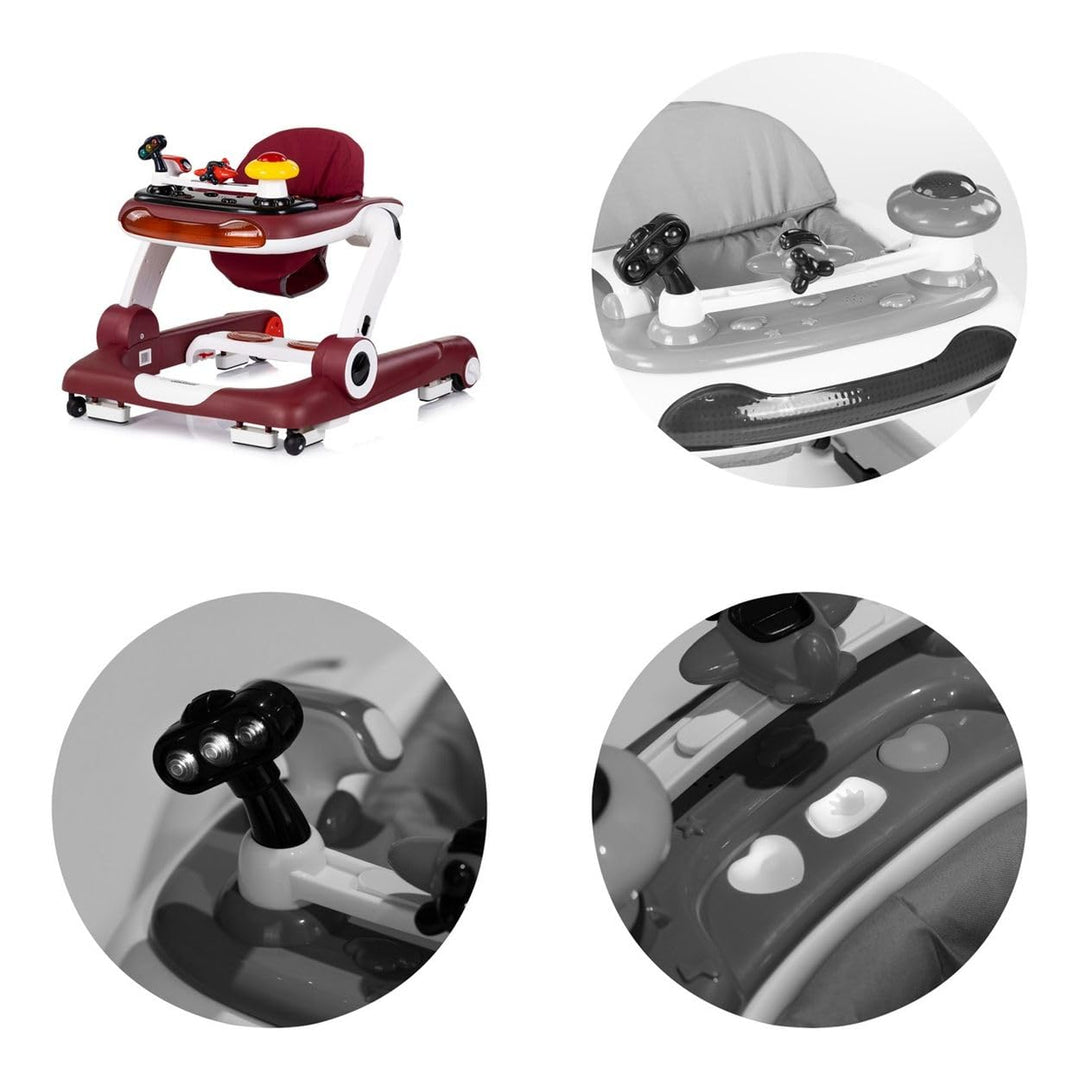 Chipolino Lauflernhilfe little Explorer 4 in 1 Laulernwagen Musik Stopper Räder rot, rot