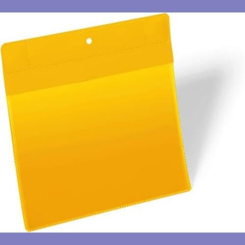 Durable Magnetische Kennzeichnungstasche Extra Stark A5 quer, Packung à 10 Stück, Gelb, 174604 A5 Qu