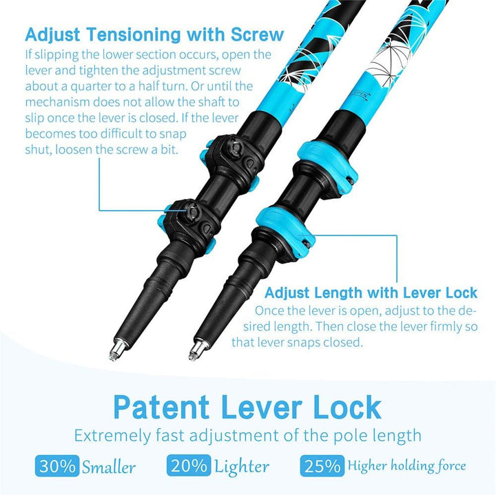 FitTrek Wanderstöcke - Trekkingstöcke Kork - Walking Stöcke Teleskop - Nordic Walking Stock Verstell