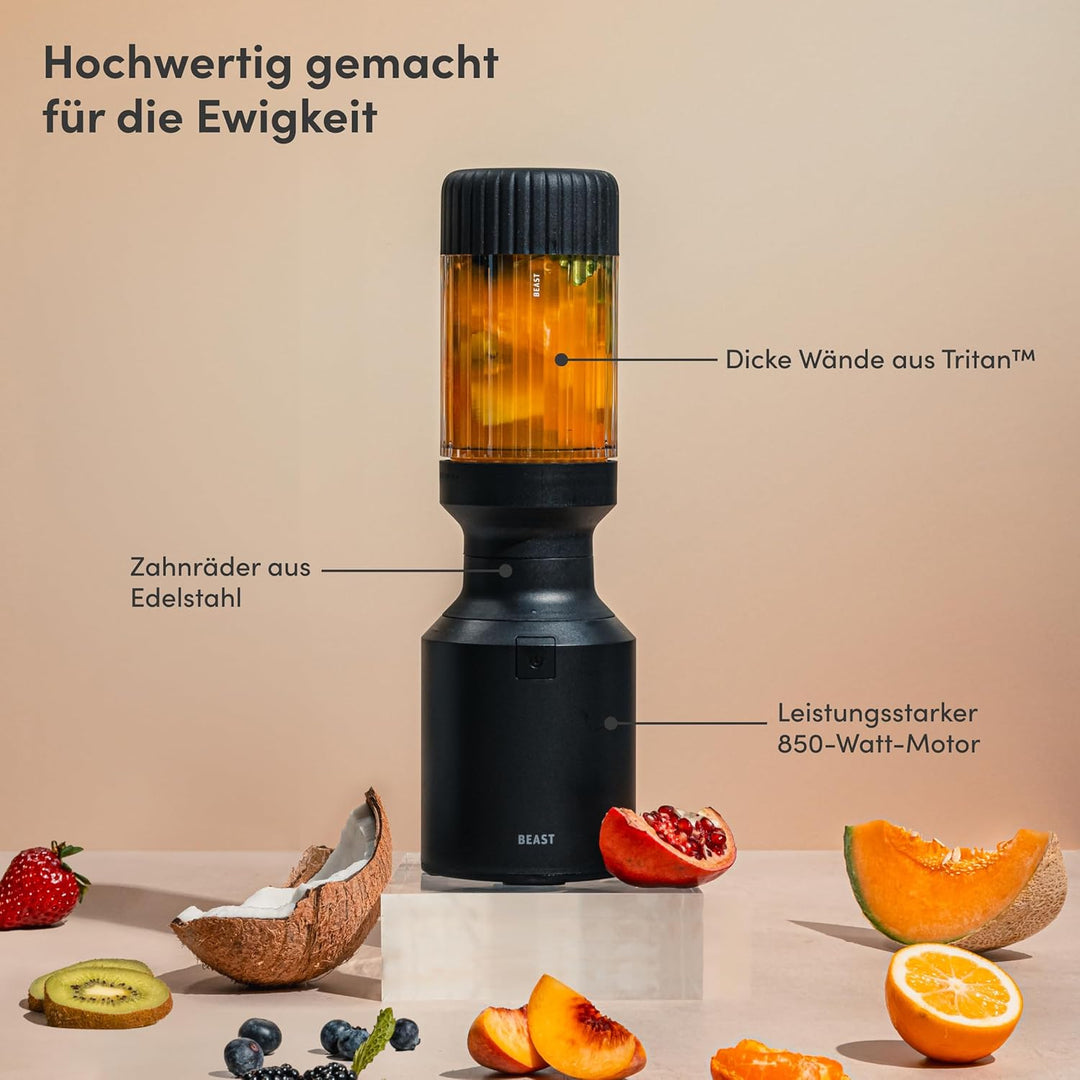 BEAST Standmixer 850W - Kompakter Smoothie Maker und Hochleistungsmixer mit 3 Tritan Mixbechers 785,