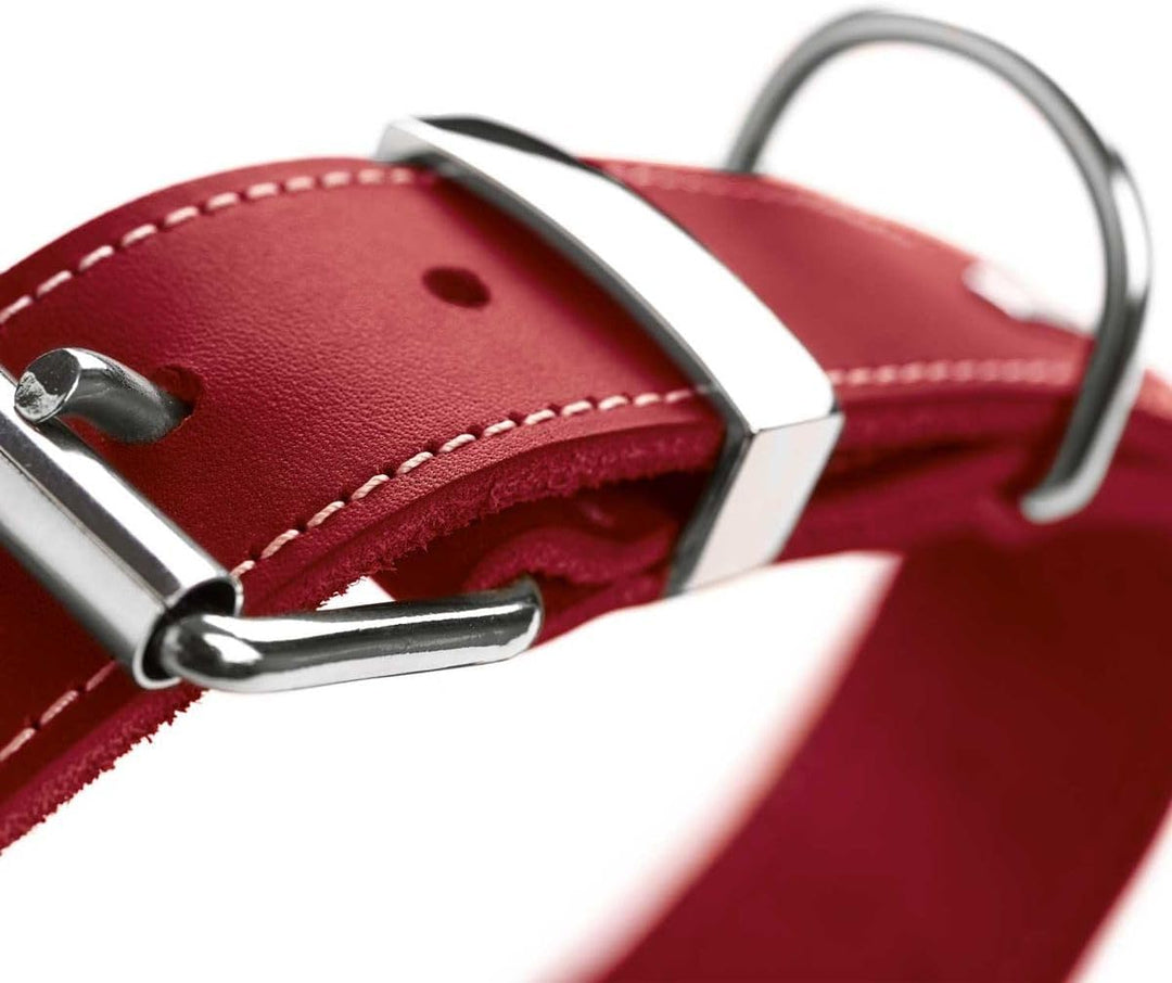 HUNTER AALBORG SPECIAL Hundehalsband, Leder, strapazierfähig, komfortabel, 60 (M-L), rot rot 60 (M-L