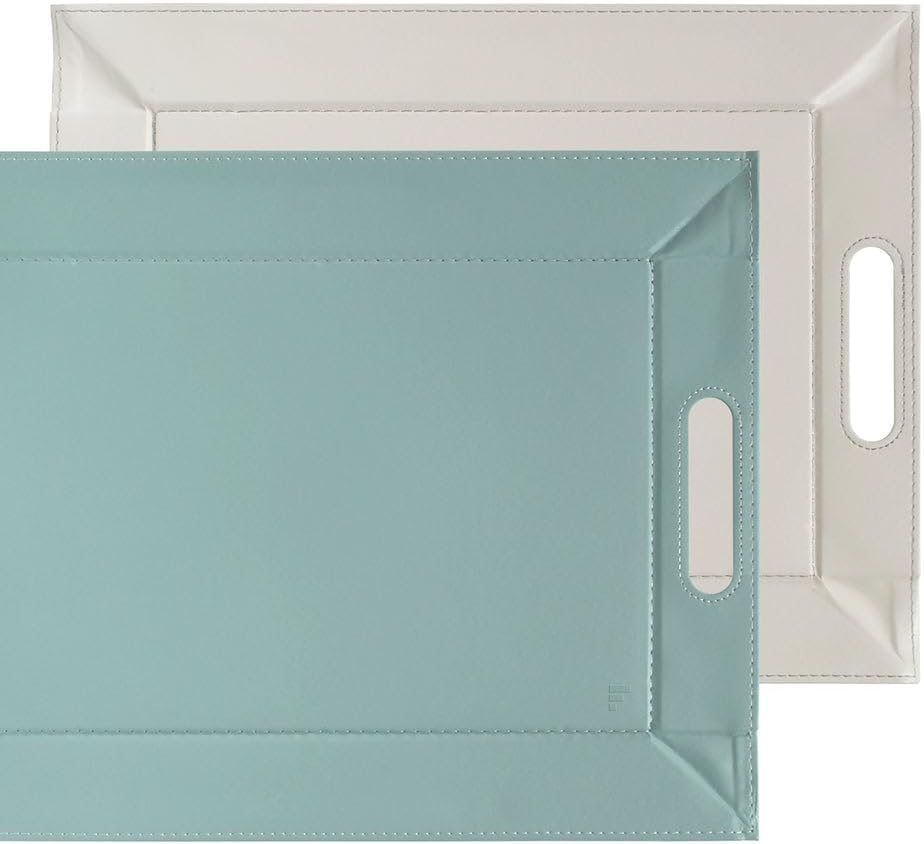 FREEFORM DUO - 2in1 wendbares Tablett &amp; Tischset, mint/grau, Kunstleder, Masse: 55 x 41 cm Mint/Grau