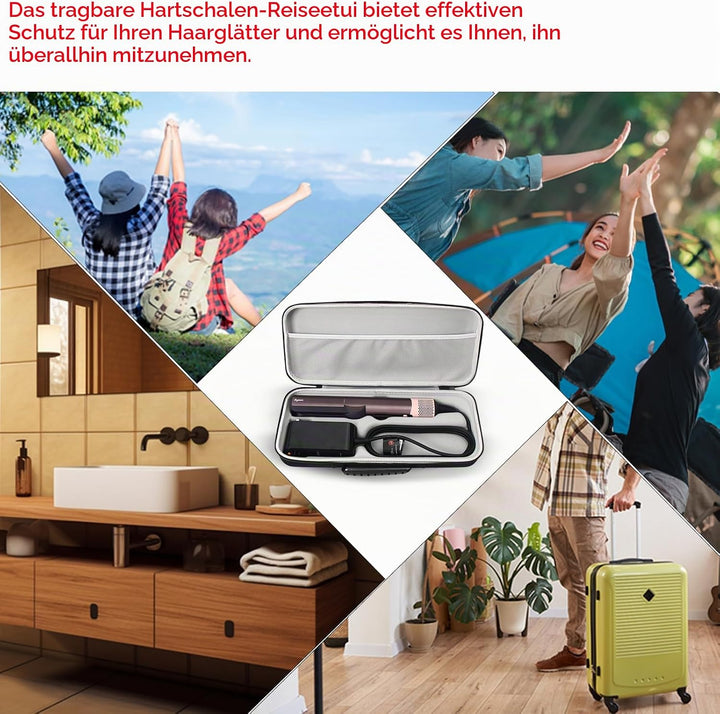 Hartschalen-Reisetasche für Dyson Airstraight HT01 Haarglätter und Netzteil wasserdichte, stossfeste