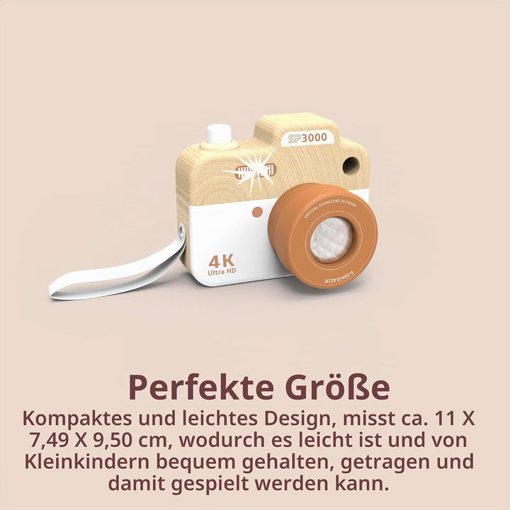 Kamera 9,9x6,7x8cm bunt - Speedy Monkey, Holz Spielzeug für Kinder, Liebevolle Details- tolle Gesche