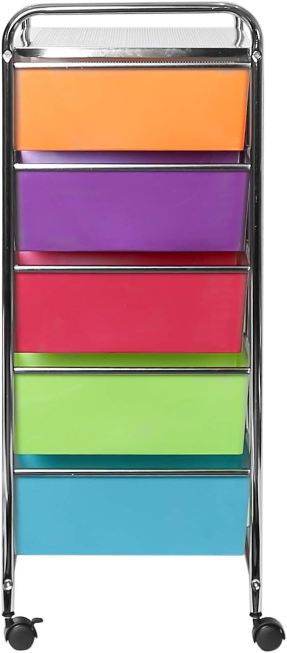 Seville Classics Rollwagen mit 15 Schubladen, Bunt, 64 x 39 x 97 cm 15 Schubladen 64 x 39 x 97 cm Me