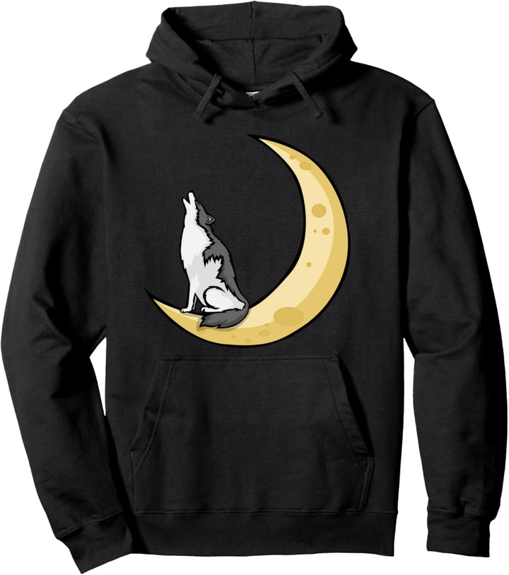 Sibirischer Husky Bei Mond Mondlicht Hemd Männer Husky Pullover Hoodie