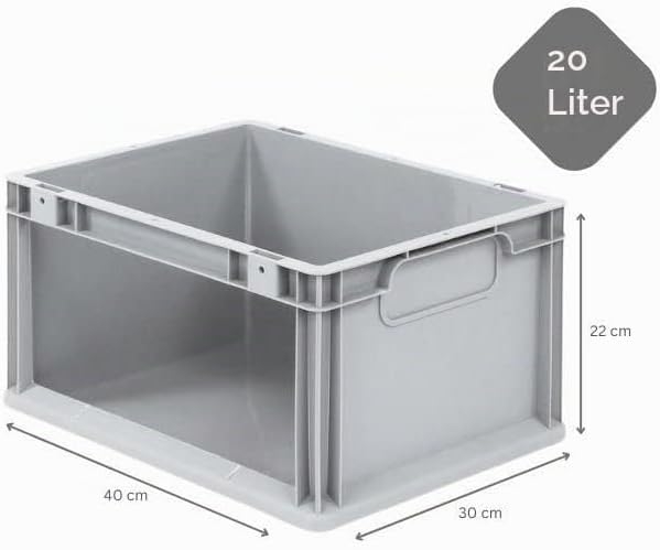 SparSet 5x Eurobox NextGen Store | HxBxT 22x30x40cm | 20 Liter | Seite offen | Eurobehälter, Transpo