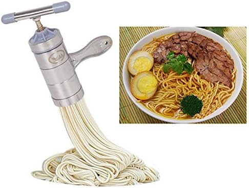 Multifunktion Küche Zubehör Edelstahl Nudelmaschine mit 5 Noodle Mould,GemüSe Obst Saftpresse DrüCke