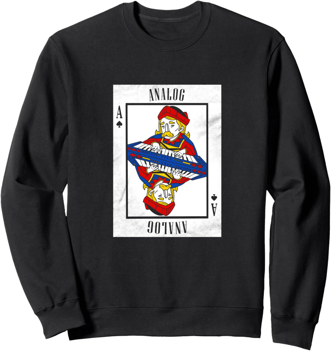 Analog Synthesizer Vintage Synth Spielkarte Studio Nerd Sweatshirt