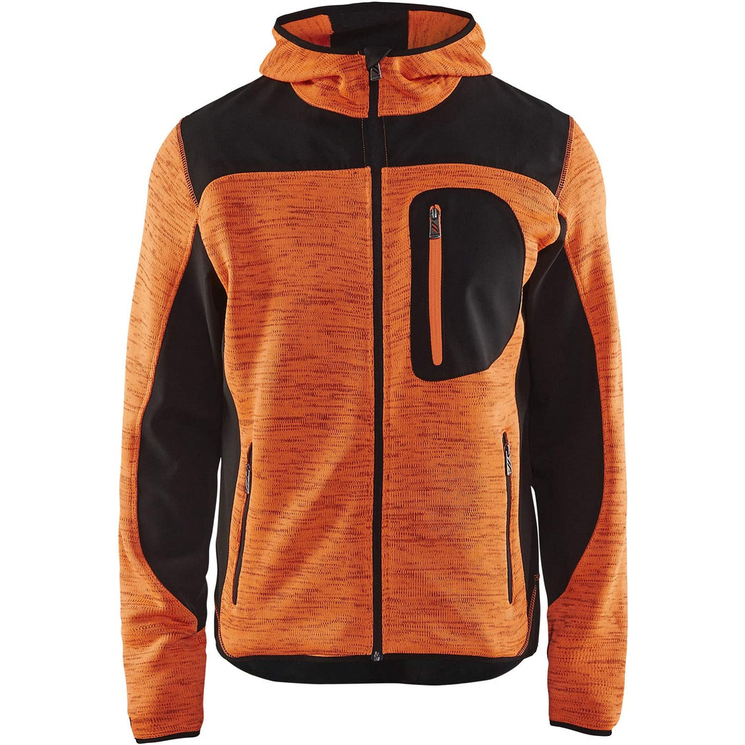 Blakläder Strickjacke mit Softshell-Verstärkungen, 1 Stück, Grösse XXL, orange/schwarz, 493021175399