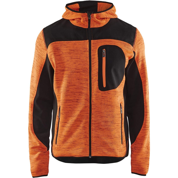 Blakläder Strickjacke mit Softshell-Verstärkungen, 1 Stück, Grösse XXL, orange/schwarz, 493021175399