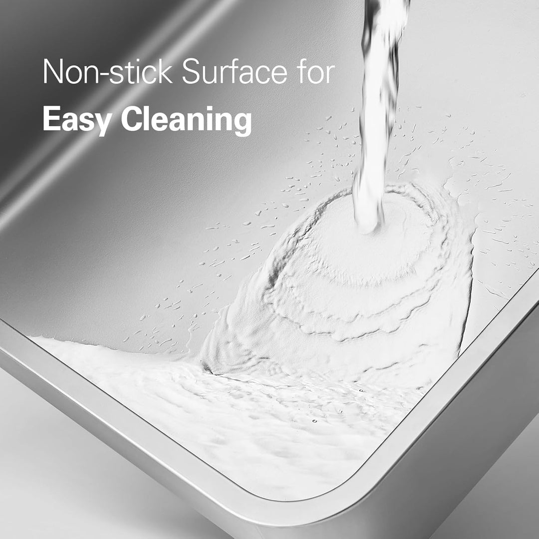 Barhon Katzenklo Edelstahl 50 x 35 x 15 cm, Katzentoilette Edelstahl für Grosskatzen mit hoher Seite