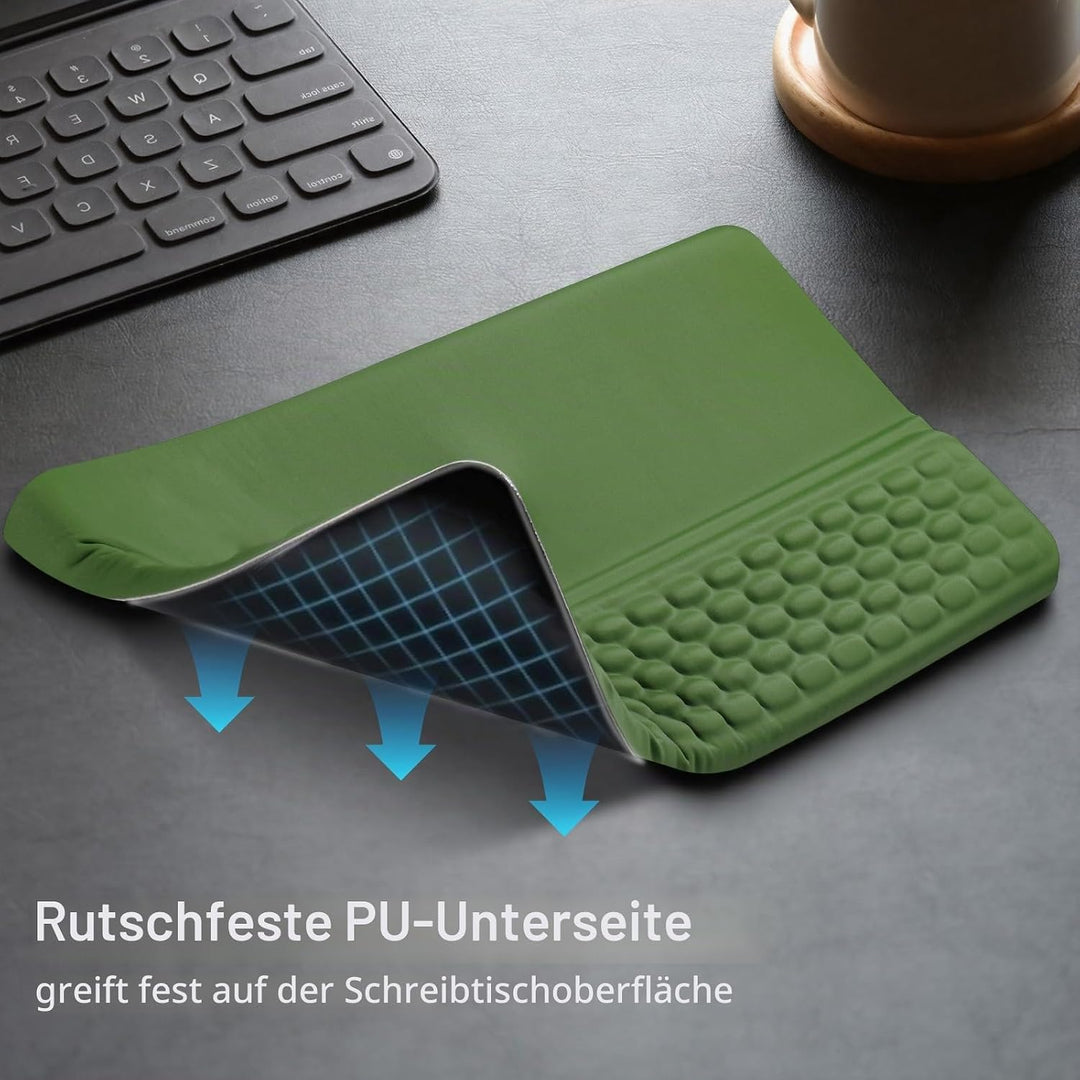 2-in-1 Ergonomische Tastatur Handauflage, Handballenauflage Tastatur mit Weichem Memory-Schaum, Ruts