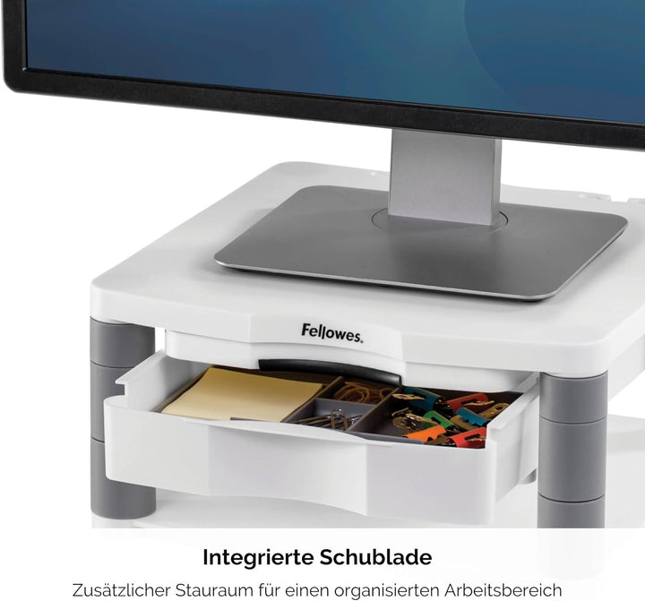 Fellowes Monitorständer Premium Plus, höhenverstellbar in 5 Stufen, ergonomisch, sehr stabil für Mon