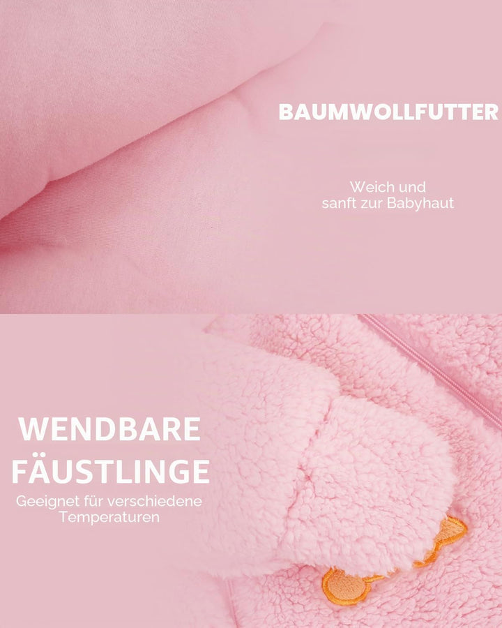 JiAmy Baby Winter Overall Mit Kapuze Schneeanzüge Outfits Fleece Bär Strampler Jungen Mädchen Jumpsu