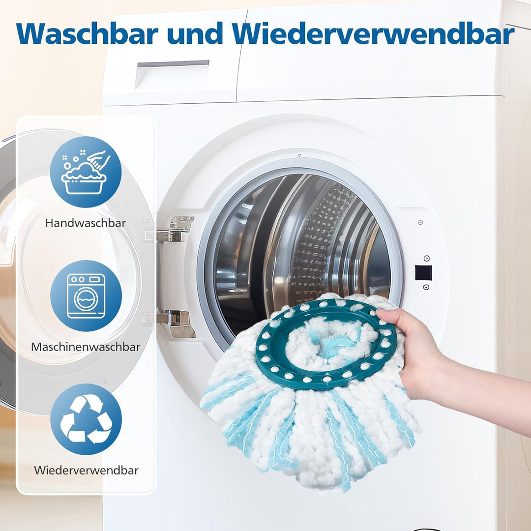4 Stück Ersatzkopf Kompatible mit Leifheit CLEAN Twist Disc Mop Ergo/Leifheit CLEAN Twist Disc Mop M