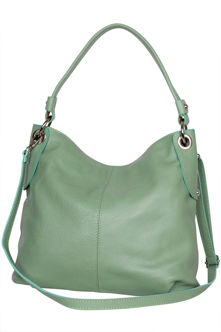 AMBRA Moda Damen echt Ledertasche Handtasche Schultertasche Beutel Shopper Umhängtasche GL012 Apfelg