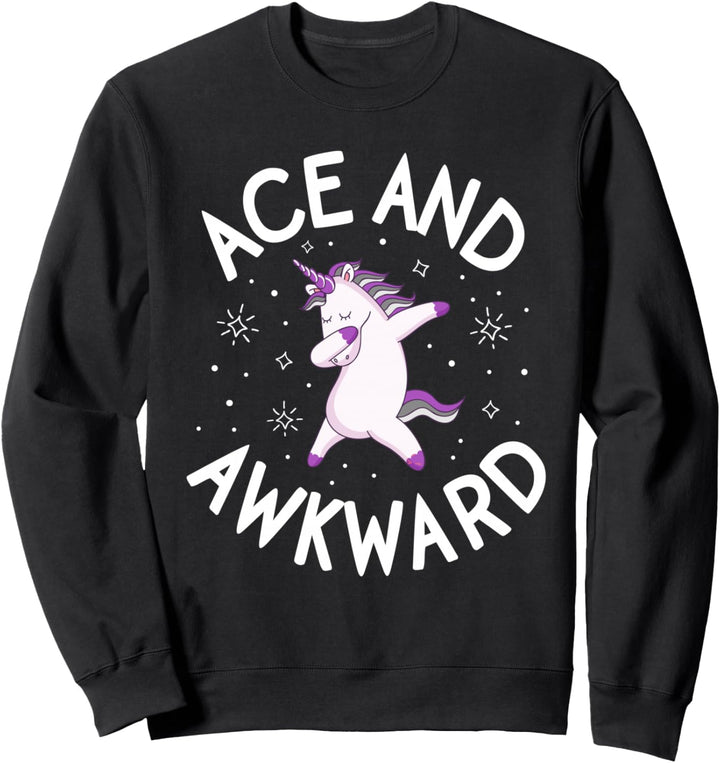 Asexual Pride Shirt Ace Awkward Unicorn LGBTQ Pride Stuff Sweatshirt